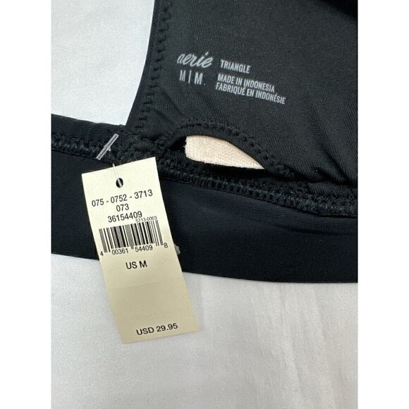 AERIE SWIMWEAR Women's Black back Strap Tie Swim Top Medium NWT - Picture 7 of 7